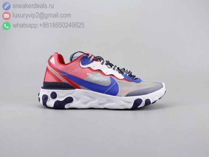 NIKE EPIC REACT ELEMENT 87 UNDERCOVER GREY BLUE RED UNISEX RUNNING SHOES